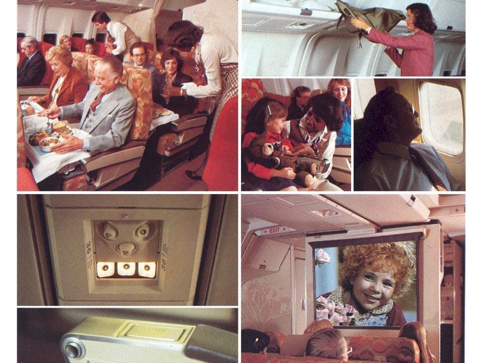 A collage of the aircraft's interior.