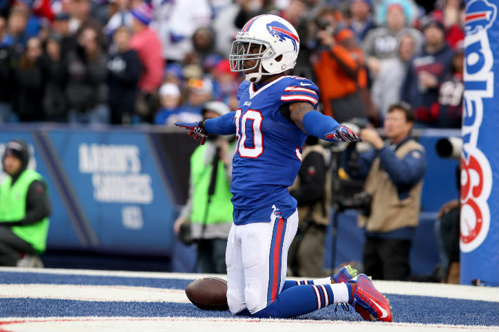 Dec 6, 2015; Orchard Park, NY, USA; Buffalo Bills strong safety Bacarri Rambo (30) breaks up a pass in the end zone during the second half against the Houston Texans at Ralph Wilson Stadium. Buffalo beats Houston 30 to 21. Mandatory Credit: Timothy T. Ludwig-USA TODAY Sports