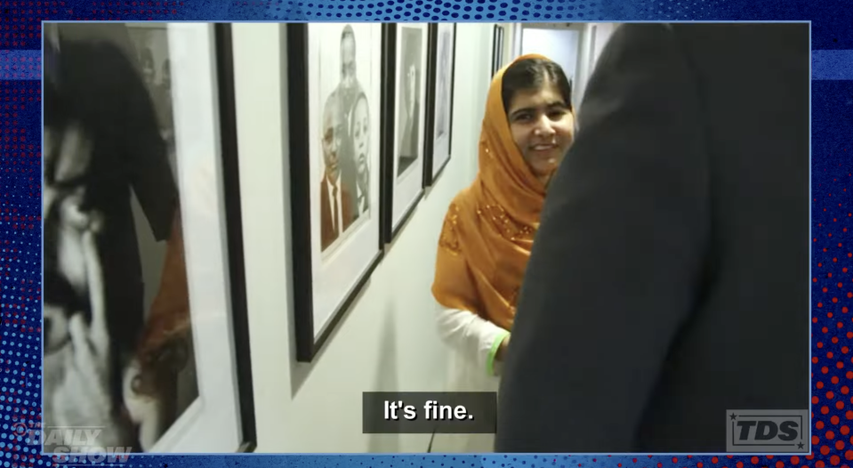 Malala saying "It's fine"