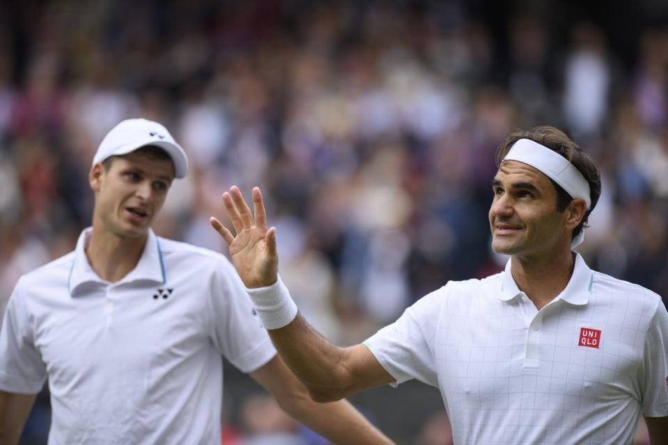 Roger Federer has not featured on the ATP Tour since his quarter-final defeat to Hubert Hurkacz at Wimbledon last year (Edward Whitaker/AELTC Pool) (PA Archive)