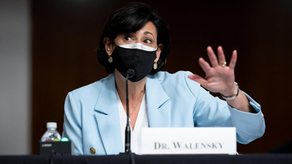 Dr. Rochelle Walensky, director of the Centers for Disease Control and Prevention answers questions during a Senate Health, Education, Labor, and Pensions Committee hearing. 