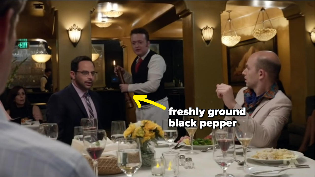 nick kroll fights with a waiter over freshly ground black pepper in "the league"