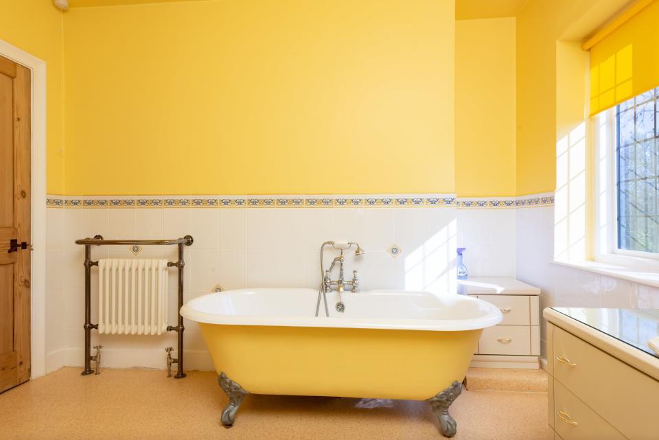 A bright bathroom in the home.