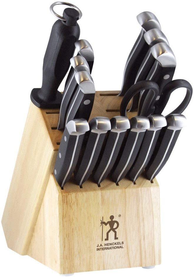 This&nbsp;J.A. Henckels International statement knife block set has a 4.5-star rating and over 1,000 reviews. Find it for $345 on <a href="https://amzn.to/2TpzpPK" target="_blank" rel="noopener noreferrer">Amazon</a>.