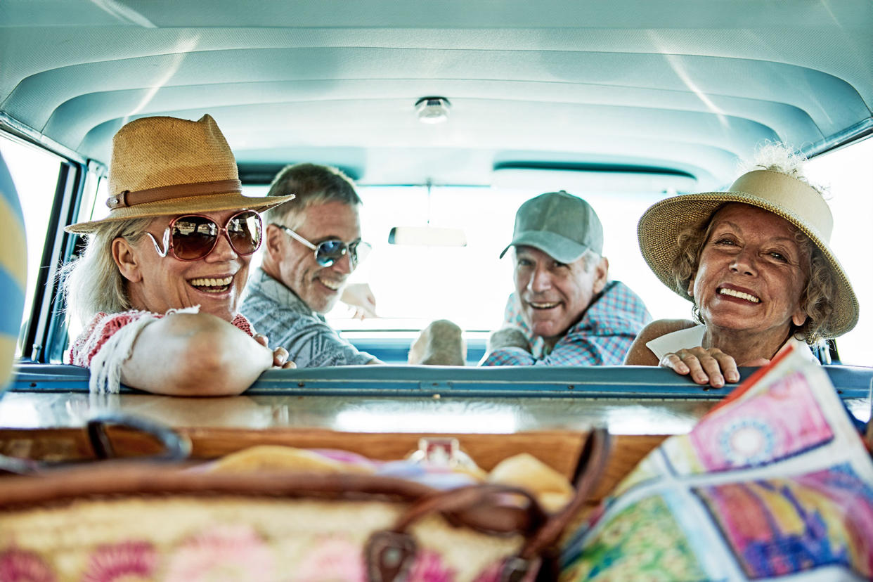 Elderly group of friends on a road trip Getty Images/Robert Deutschman