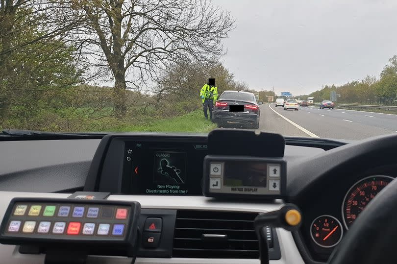 Police were checking if the driver on the M62 near Rainhill was OK