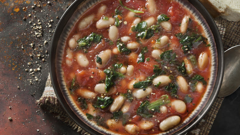 bowl of beans and tomatoes