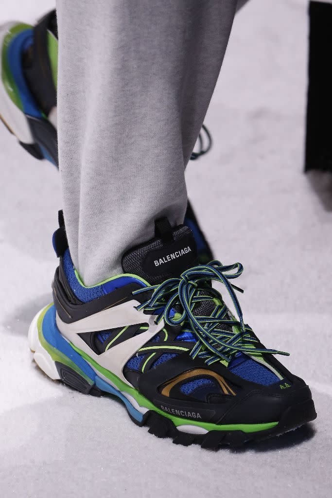 balenciaga track trainer, dad shoes, blue shoe, chunky sneaker, summer shoe, sneaker trends
