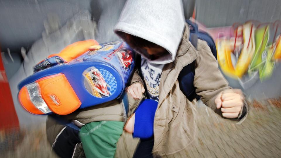 Schüler prügeln sich auf einem Schulhof. Kids in der Großstadt ticken immer weniger sozial. Foto: Oliver Berg