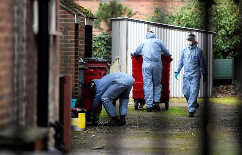 Police forensic officers arrive at a residential address in Streatham, south London,