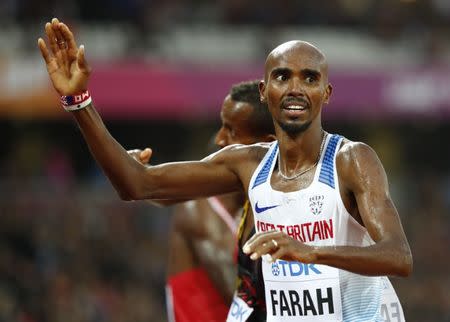 Athletics - World Athletics Championships – Men's 5000 metres heats – London Stadium, London, Britain – August 9, 2017 – Mo Farah of Britain reacts REUTERS/Lucy Nicholson