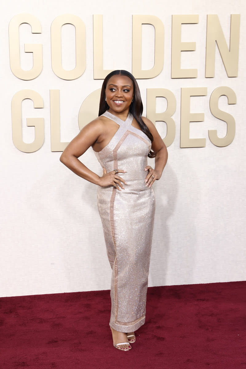 Quinta Brunson Shines in Balmain at the 2024 Golden Globe Awards