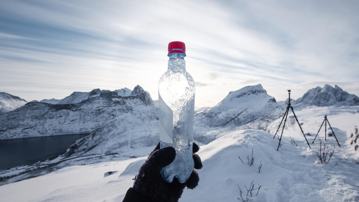  How to keep your water bottle from freezing: bottle frozen. 