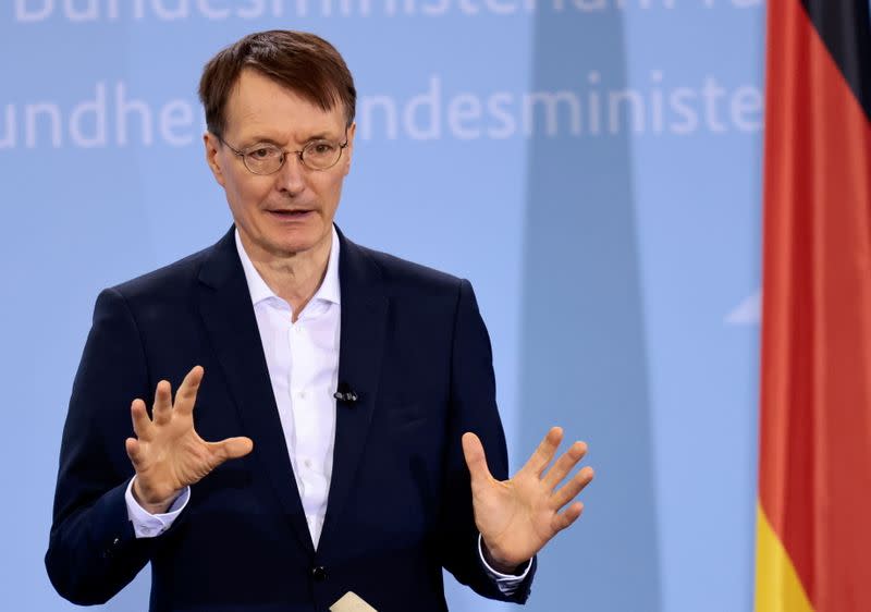 Germany's new Health Minister Lauterbach takes over from predecessor Spahn, in Berlin