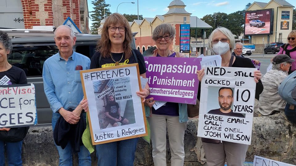 Dawn Barrington (third from left) has been holding weekly protests with others calling for Emeralds' freedom. - Courtesy Dawn Barrington