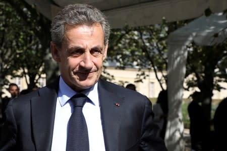 FILE PHOTO: Former French President Nicolas Sarkozy attends the national ceremony to pay tribute to the victims of militant attacks, in Paris