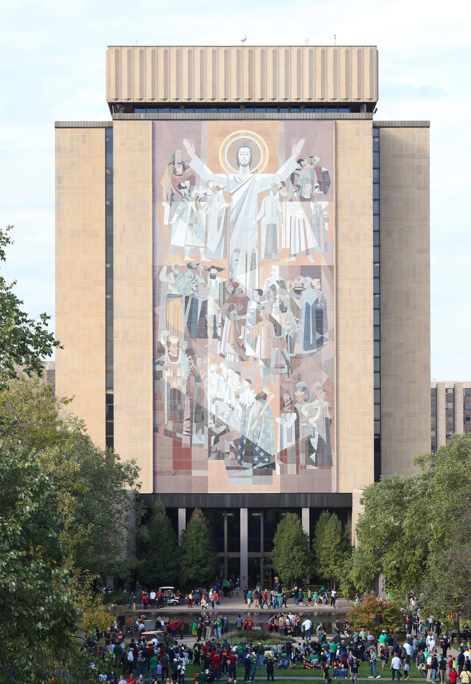 Touchdown Jesus, at Notre Dame, which this week became the focus of a leggings controversy.