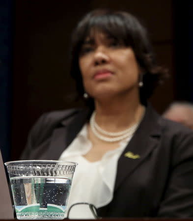 Flint, Michigan Mayor Karen Weaver awaits to testify before the House Democratic Steering and Policy Committee on the Flint lead water crisis in Washington February 10, 2016. REUTERS/Gary Cameron