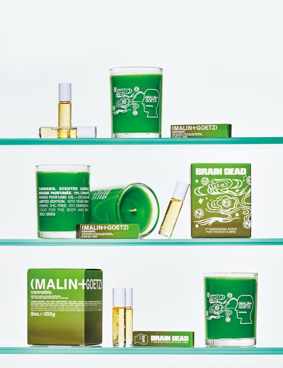 MALIN GOETZ x BRAIN DEAD大麻草16週年聯名款香氛系列，找來街頭品牌BRAIN DEAD為視覺形象操刀。 （10/10 APOTHECARY提供） 