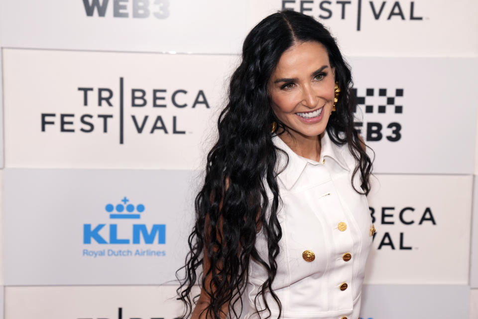 Demi Moore attends the "Brats" premiere during the Tribeca Festival at BMCC Tribeca Performing Arts Center, Friday, June 7, 2024, in New York. (Photo by Charles Sykes/Invision/AP)