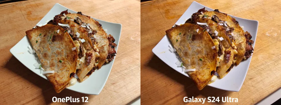 <p>A food photo comparison between the OP12 and the Galaxy S24 Ultra.</p>