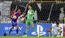 FC Basel's Marco Streller (L) retrieves the ball from the back of the net after a goal was scored against Steaua Bucharest during the Champions League Group E soccer match at St. Jakob-Park in Basel November 6, 2013. REUTERS/Arnd Wiegmann (SWITZERLAND - Tags: SPORT SOCCER)