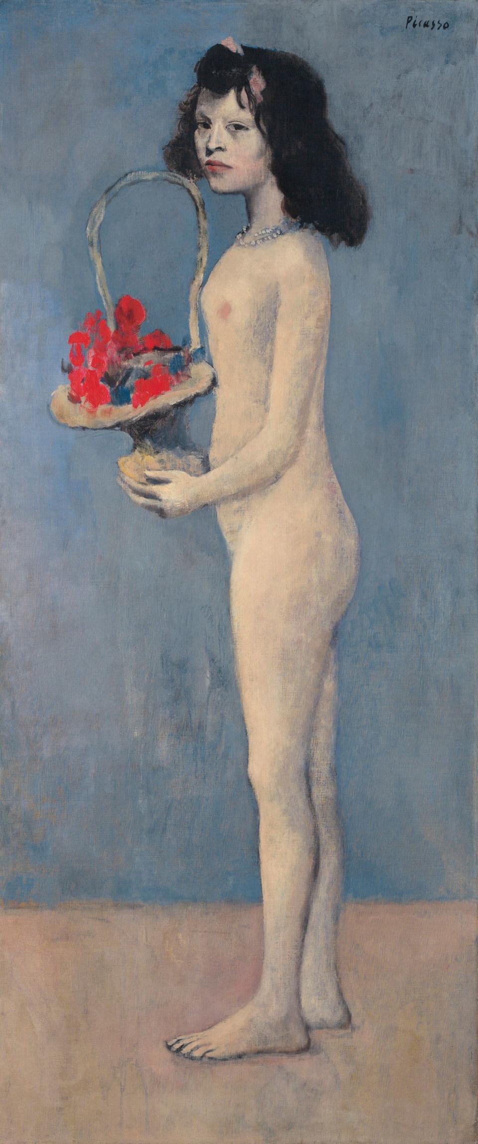 Fillette à la Corbeille Fleurie , 1905, by Pablo Picasso