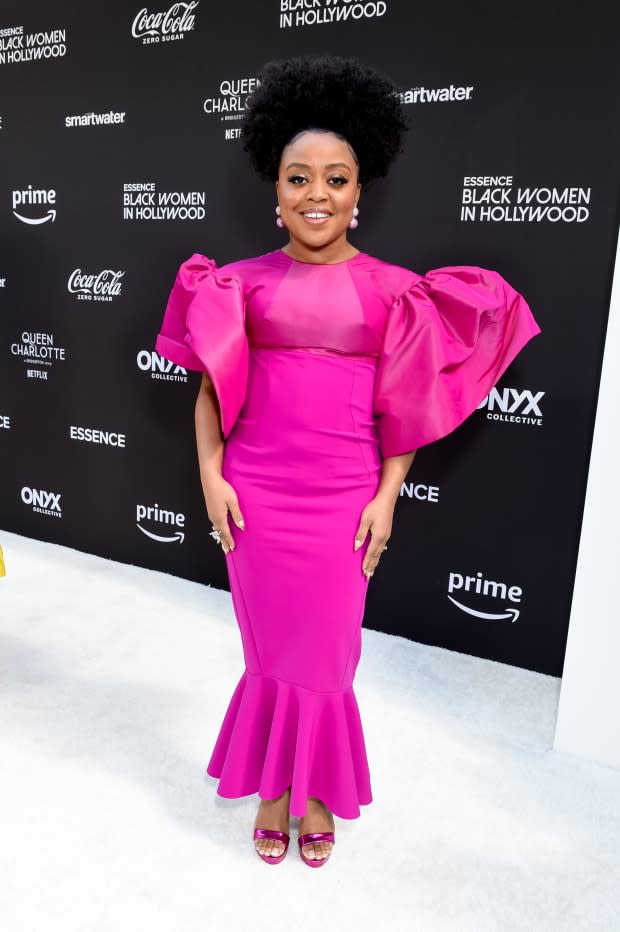 Quinta Brunson at the Essence 16th Annual Black Women in Hollywood Awards held at Fairmont Century Plaza on March 9, 2023 in Los Angeles, California. (Photo by Gilbert Flores/Variety via Getty Images)<p><a href="https://www.gettyimages.com/detail/1247953934" rel="nofollow noopener" target="_blank" data-ylk="slk:Gilbert Flores/Getty Images;elm:context_link;itc:0;sec:content-canvas" class="link ">Gilbert Flores/Getty Images</a></p>