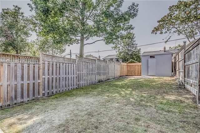 <p><span>50 Wiley Ave, Toronto, Ont.</span><br> Outside, the home has a fully-fenced backyard, outdoor storage, and a double parking pad.<br> (Photo: Zoocasa) </p>