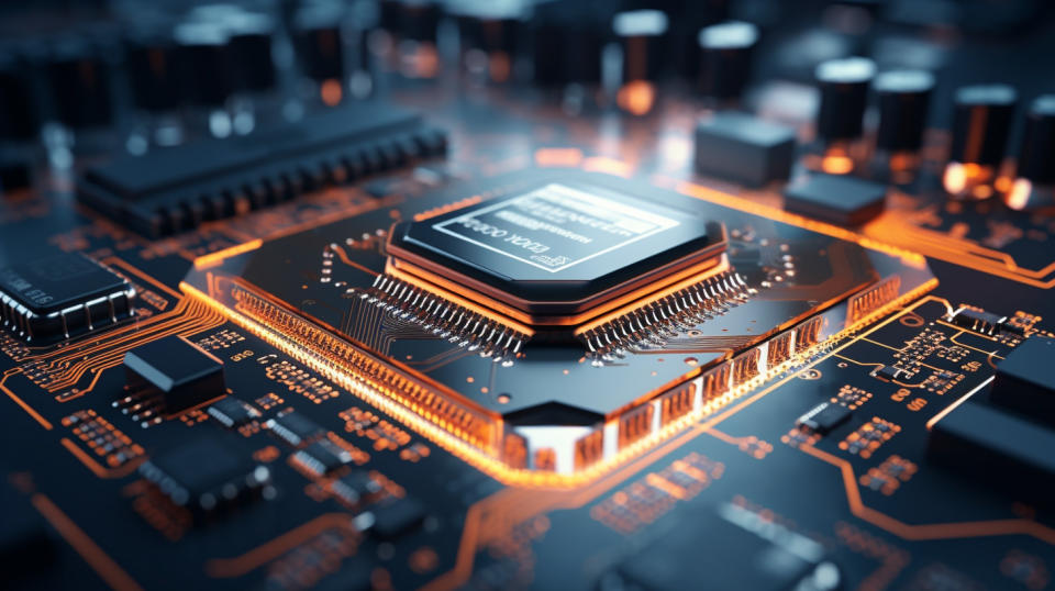 A close-up of a digital signal processor, showing its exceptional processing capabilities.