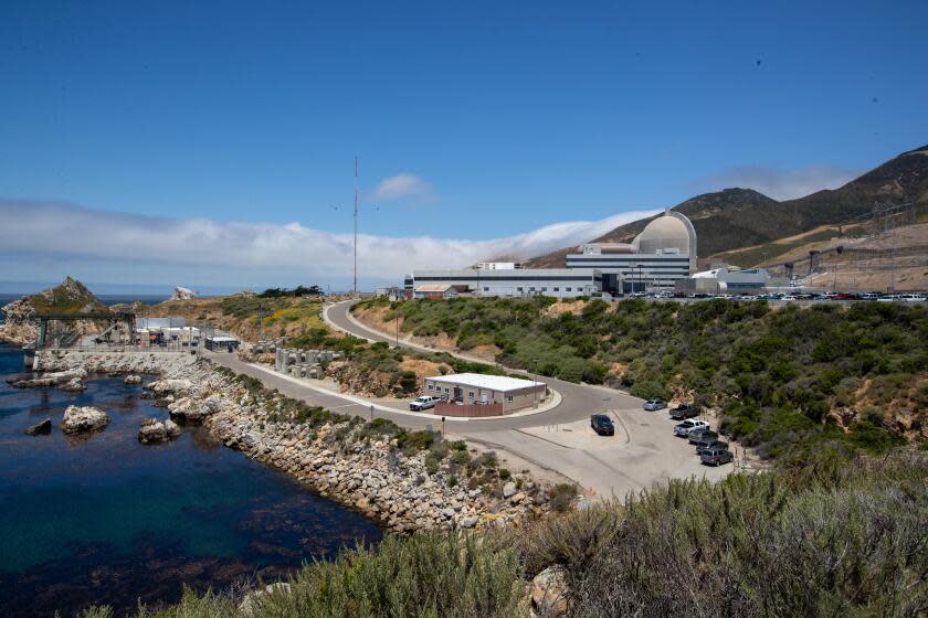 Avila Beach, CA - June 26: Pacific Gas and Electric's Diablo Canyon Power Plant, the only operating nuclear powered plant in California on Monday, June 26, 2023 in Avila Beach, CA. California Gov. Gavin Newsom is pushing a controversial plan to keep the PG&E plant along the coast near San Luis Obispo operating past its current planned shutdown date of 2025. (Brian van der Brug / Los Angeles Times)