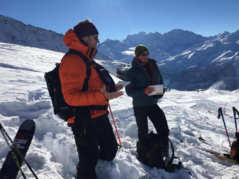 Dominique Perret (left) is a world class freerider (Matt Carroll)