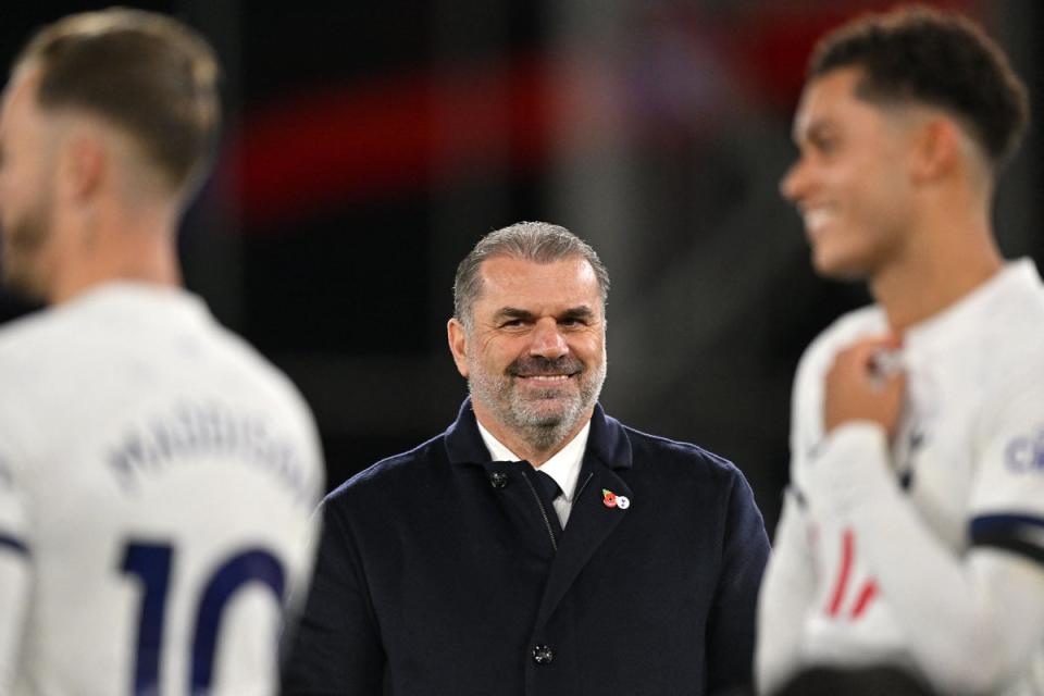 Winner: Ange Postecoglou has won eight of his first 10 league games (AFP via Getty Images)