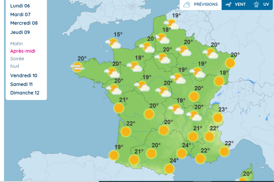 Les prévisions météo attendues pour le jeudi 9 mai.