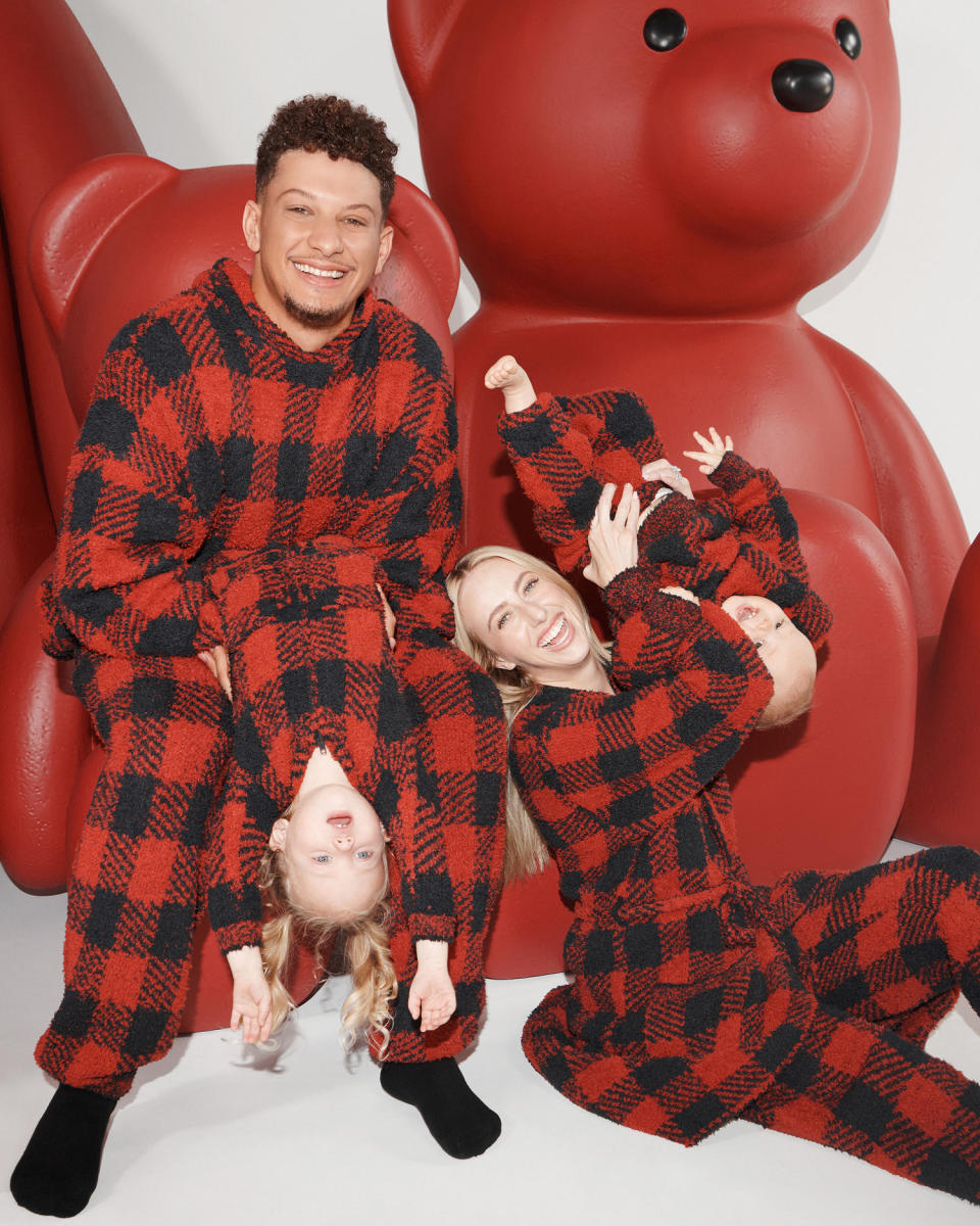 Patrick Brittany Mahomes with their kids. (Courtesy Skims)