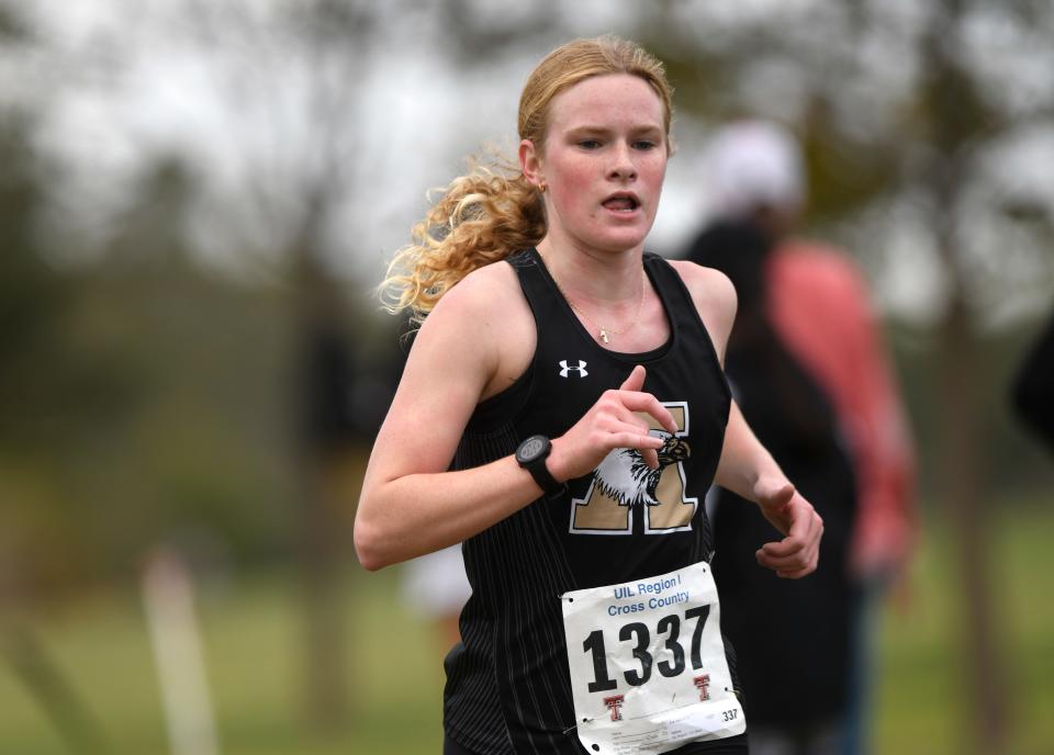 Abilene High's Zoe Vann competes in the Region I-5A cross country meet Oct. 23 at Mae Simmons Park in Lubbock.