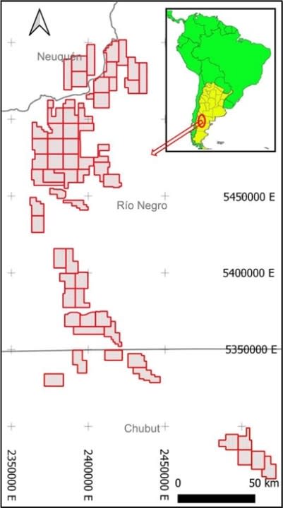 El área patagónica donde se extraerá litio.