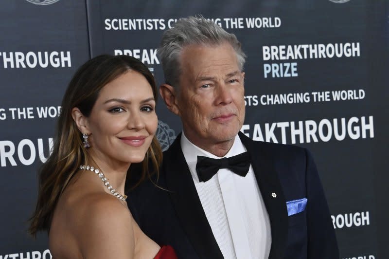 Katharine McPhee (L) will miss the final two Asia dates of her show with David Foster following an emergency in their family. File Photo by Jim Ruymen/UPI