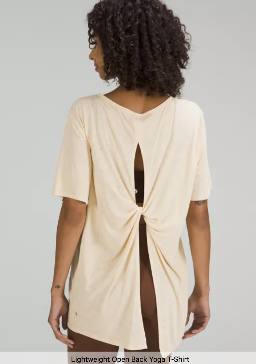 Lightweight Open Back Yoga T-Shirt. PHOTO: Lululemon