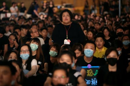 Members of Hong Kong's medical sector attend a rally to support the anti-extradition bill protest in Hong Kong