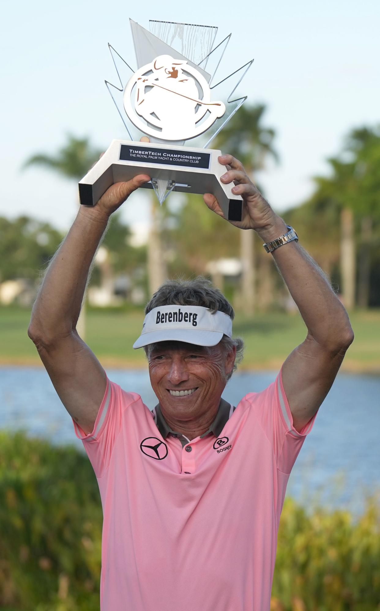 Bernhard Langer celebrates winning the TimberTech Championship at the Royal Palm Yacht & Country Club in Boca Raton, FL. Sunday, Nov. 6, 2022. [JIM RASSOL/palmbeachpost.com]