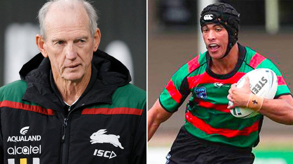 Pictured here, Souths coach Wayne Bennett and young gun Joseph Suaalii.