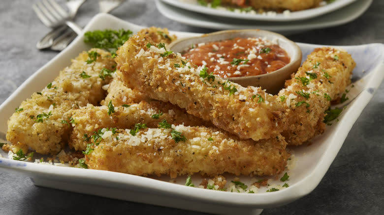 fried polenta with dipping sauce