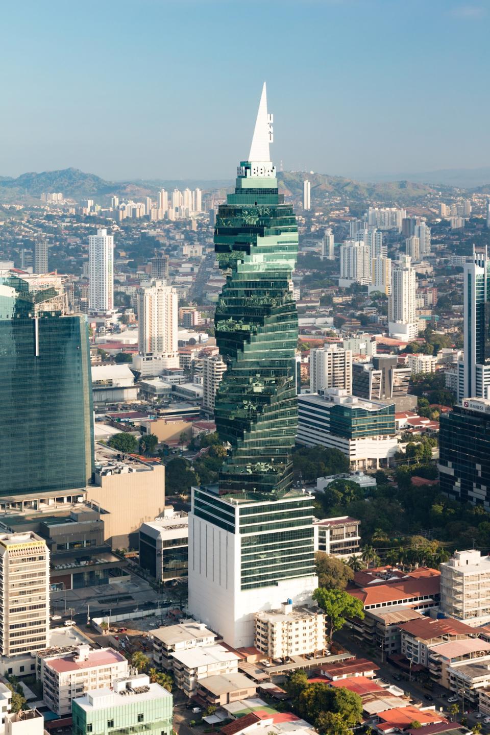 Located in Panama City, Panama and reaching a height of nearly 800 feet, the F&F Tower was completed in 2011. Designed by the Panama City-based firm Pinzón Lozano & Asociados, the spiraling structure (which is made of glass and reinforced concrete) is a bold attempt at modern architecture, but one that missed the mark.