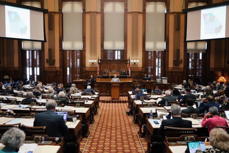 The Georgia legislature meets in the statehouse during the special session on Redistricting in November.