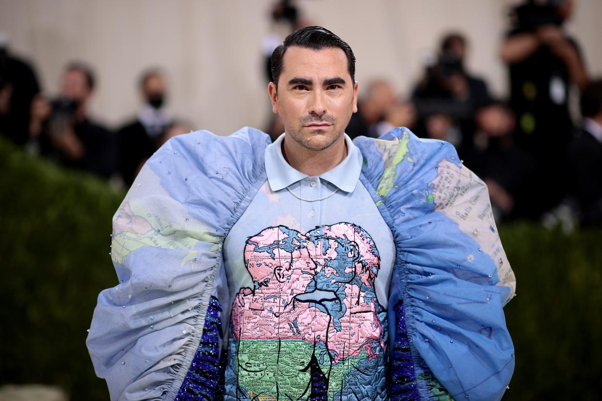 Dan Levy attends The 2021 Met Gala Celebrating In America: A Lexicon Of Fashion at Metropolitan Museum of Art on Sept. 13, 2021 in New York