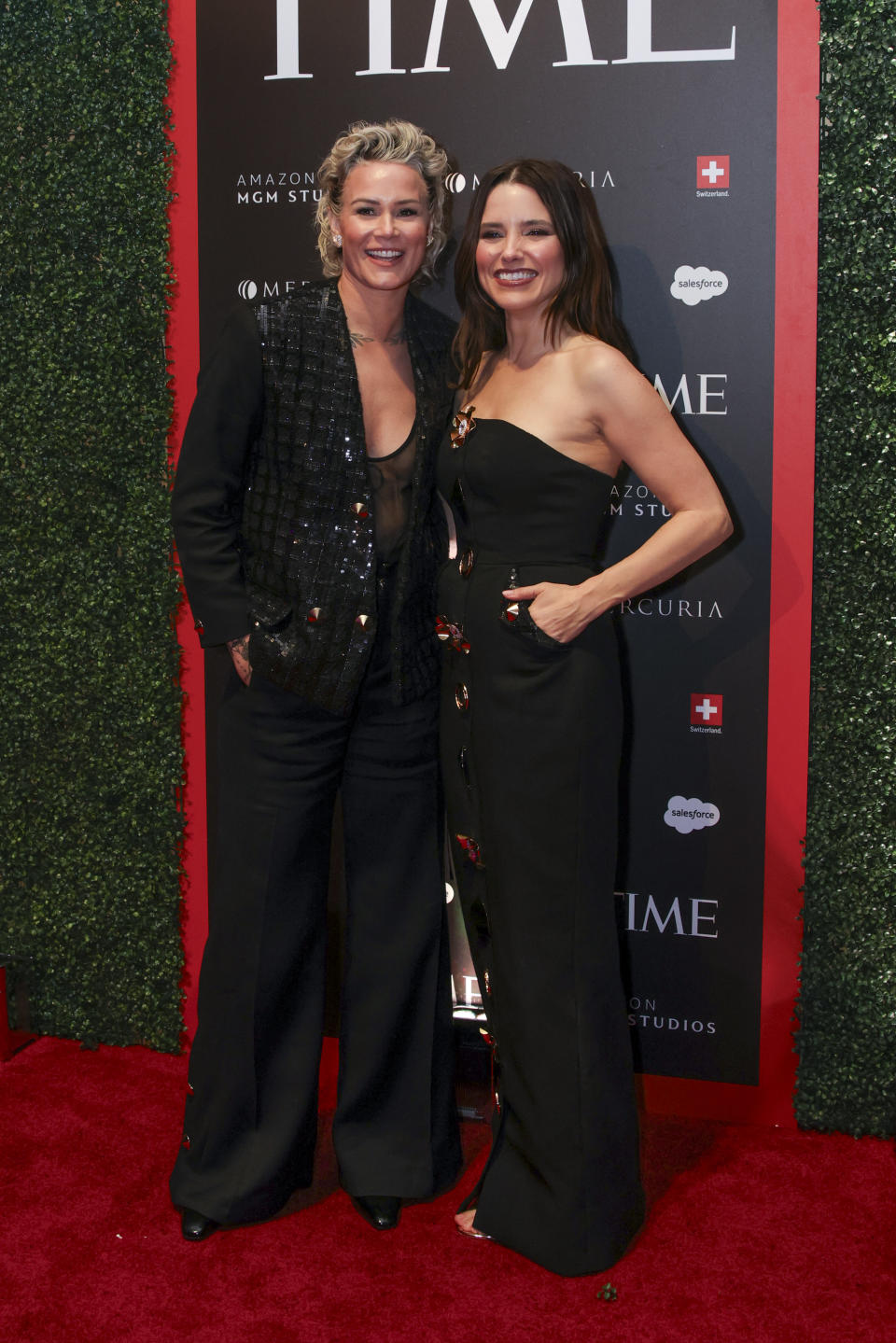 Ashlyn Harris and Sophia Bush at the TIME And Amazon MGM Studios Late-Night Soiree At The Swiss Ambassador's Residence Following White House Correspondents Dinner held on April 27, 2024 in Washington, D.C. (Photo by Bryan Dozier/Variety via Getty Images)