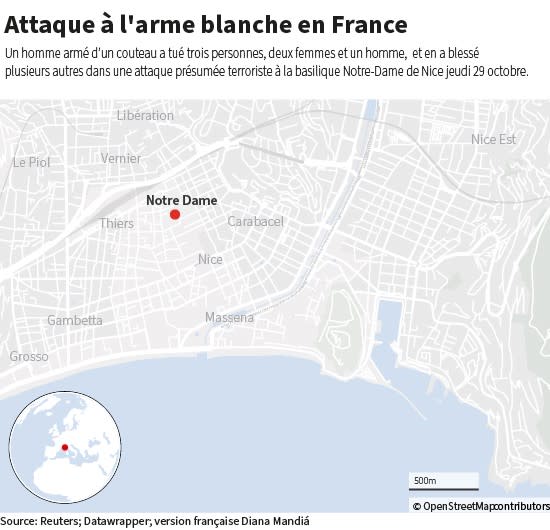 Attaque à l'arme blanche en France.FC