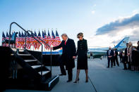 <p>Donald Trump and Melania to take the stage at Joint Base Andrews.</p>