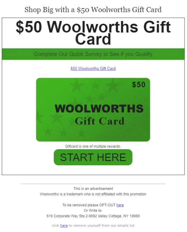 Layby Woolworths $500 Digital Gift Card (delivered by email) Online